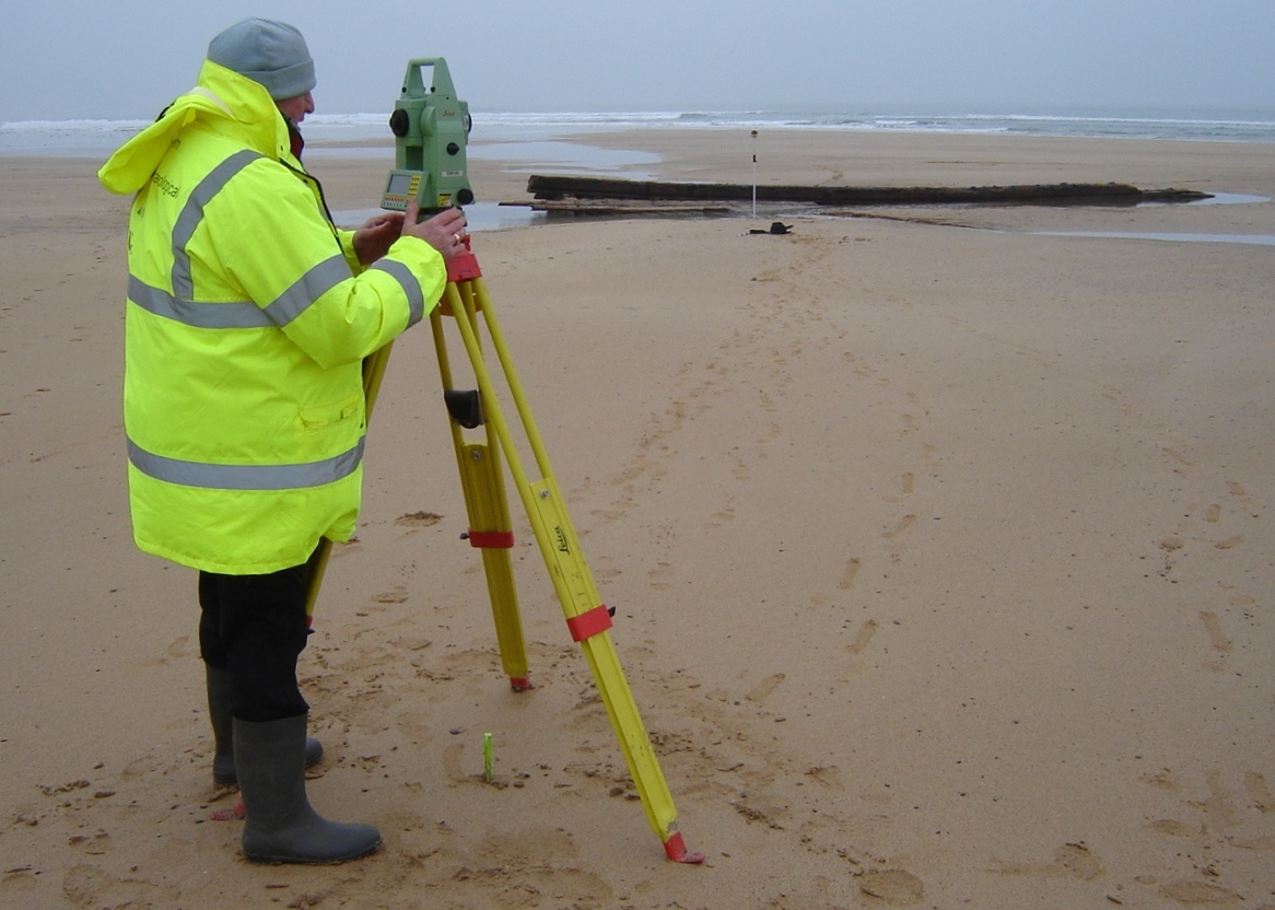 Surveying the wreck using a Total Station